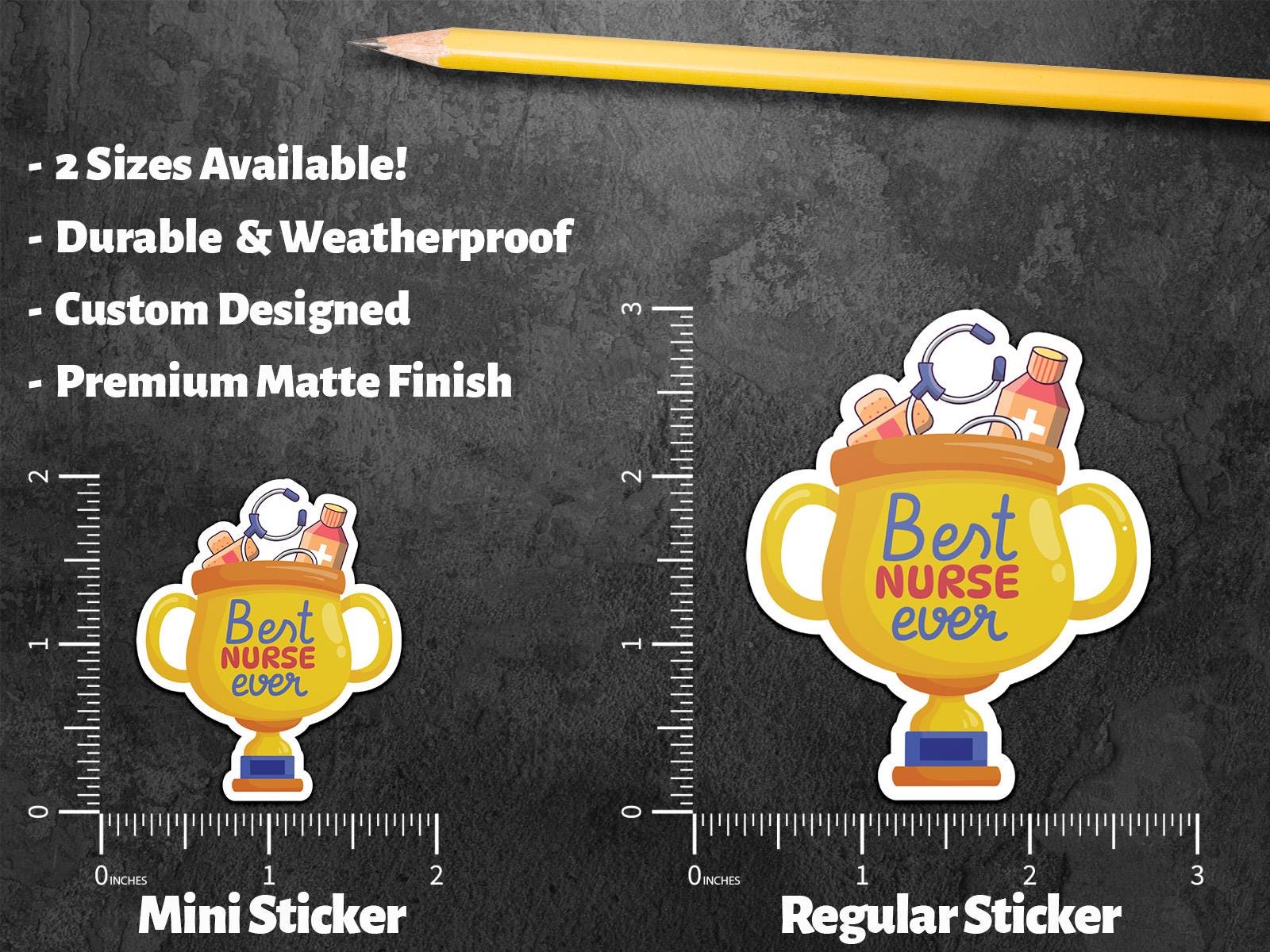 Best Nurse Ever Sticker, Funny Trophy Sticker, Nurse Appreciation Gift ...