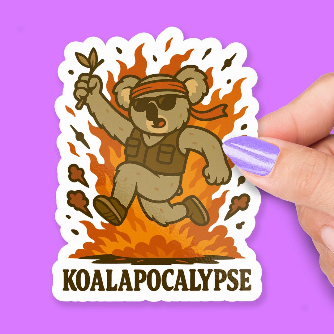 Koala Exploding Koala Explosion Sticker, Cute Koalapocalypse Vinyl Sticker, Action Pun ...