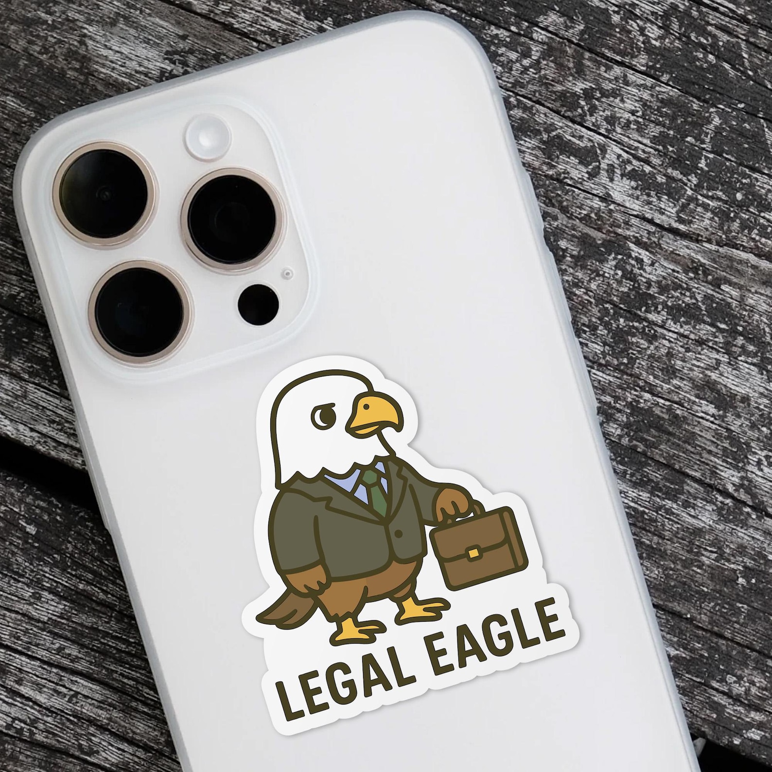 Legal Eagle Sticker, Funny Lawyer Pun Vinyl, Eagle in Suit Law Gift ...