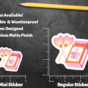 A Perfect Match Sticker, Matches With Heart Flame, Matchbox Love Pun ...