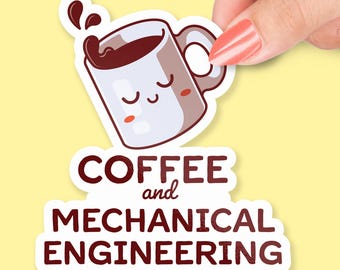 コーヒーと機械工学のステッカー、工学のユーモア、機械工学のギフト、コーヒーと工学のステッカー、面白い工学