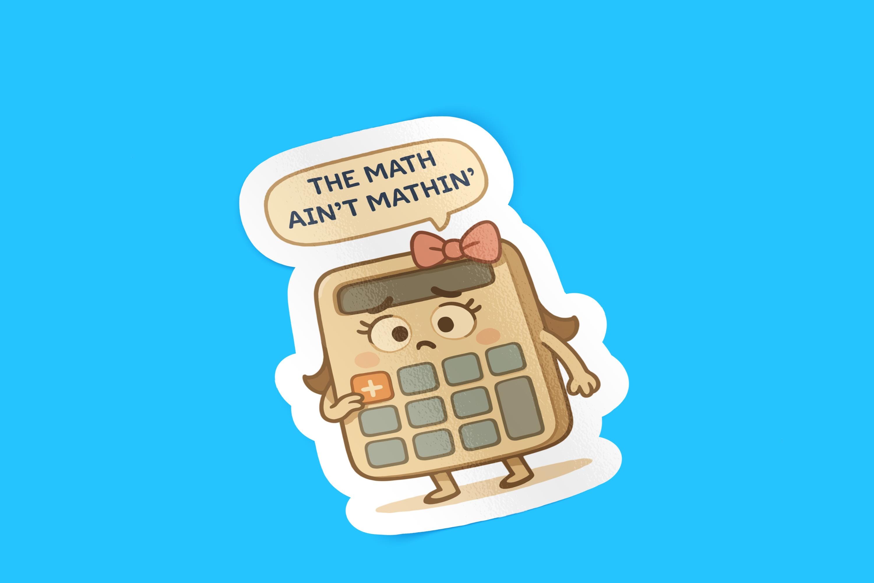Girl With Math Meme The Math Ain’t Mathin Sticker, Cute Calculator Girl Meme, Funny Math ...