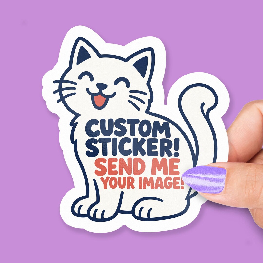 Custom Cat Sticker From Photo, Personalized Pet Sticker, Cat Portrait ...