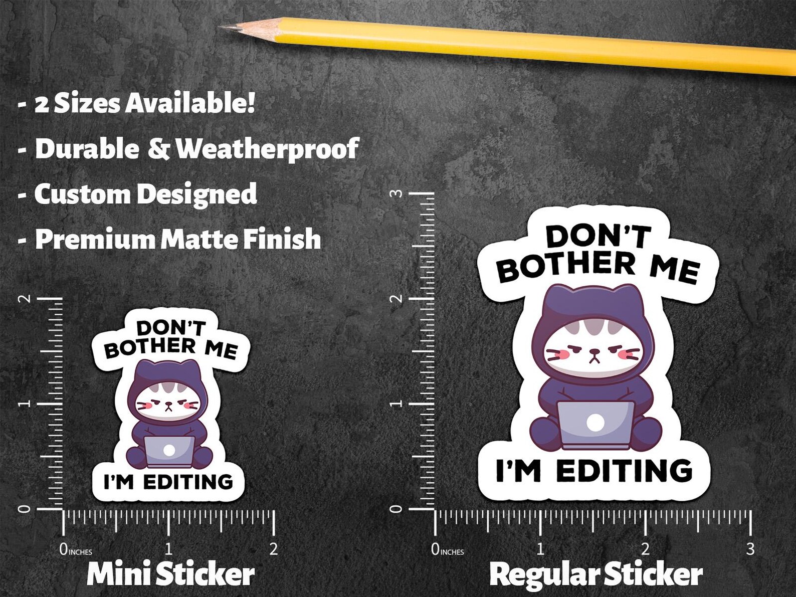 Don’t Bother Me, I’m Editing Sticker, Funny Editor Vinyl Sticker ...