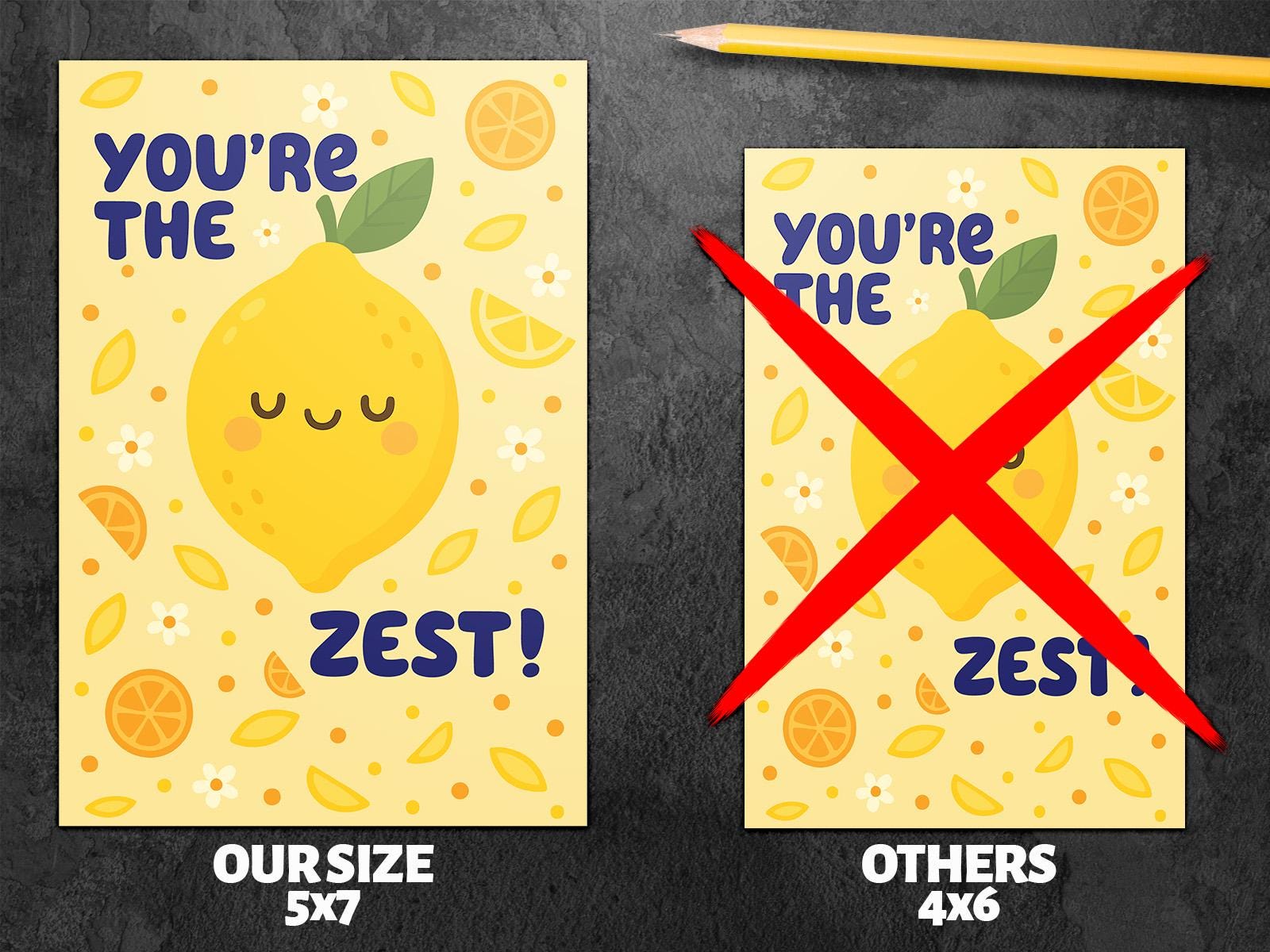 You're the Zest Card, Cute Lemon Love Pun, Funny Citrus Greeting