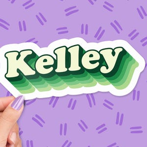 Custom Groovy Name Sticker – Retro Bubbly Vinyl Label, 70s Style Aesthetic Name Decal for Laptop, Water Bottle, Kids Gift, Personalized name