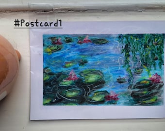 Mixed Media Postcard, A6 Art Miniature, Collectible Gift