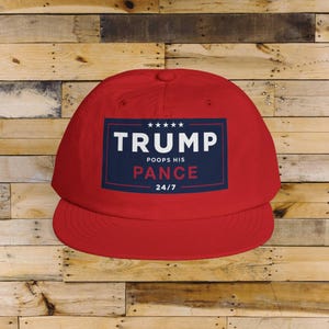 Trump Poops His Pance Unisex Surf Cap - Liberal Hat - Trump Hater, Trump Sucks, No Kings in America, Anti-Trump, Democrat Gift, FDT
