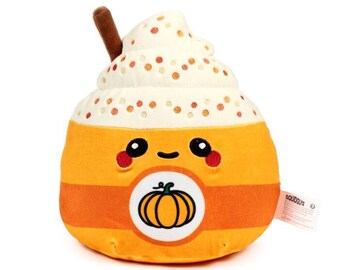 Squidglys Foodiemals Hazel the Pumpkin Spiced Latte Soft Squishy Plush Toy | Cozy Cute Gift for Kids & Adults | Perfect for All Ages