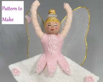 Wool Felt Christmas Ornament Pattern Sugar Plum Fairy from Nutcracker Ballet