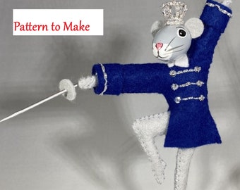 Nutcracker Mouse King Christmas Felt Ornament Pattern