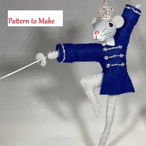 Nutcracker Mouse King Christmas Felt Ornament Pattern