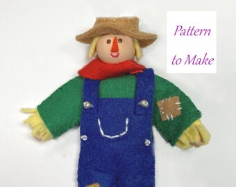 Fall Halloween Scarecrow Wool Felt Pattern