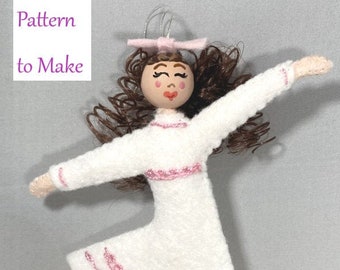 Clara Pattern Nutcracker Ballet Felt Christmas Ornament