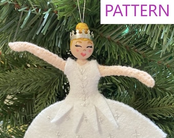 Snow Queen Wool Felt Ornament Pattern from Nutcracker Ballet