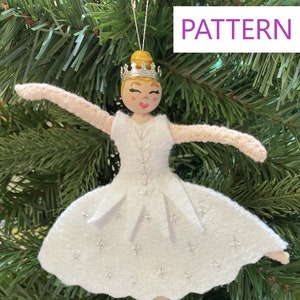 Snow Queen Wool Felt Ornament Pattern from Nutcracker Ballet