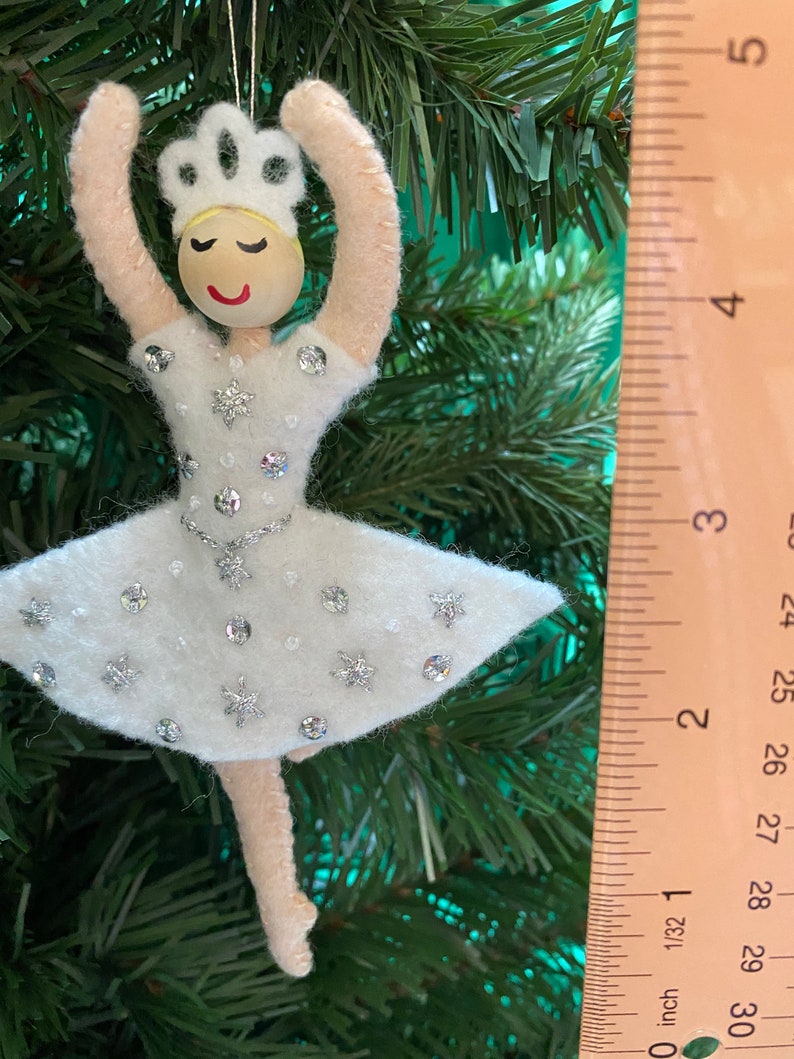 Snow Queen Wool Felt Ornament Pattern From Nutcracker Ballet Etsy