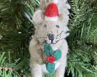 Squirrel Felt Ornament Christmas Pudding