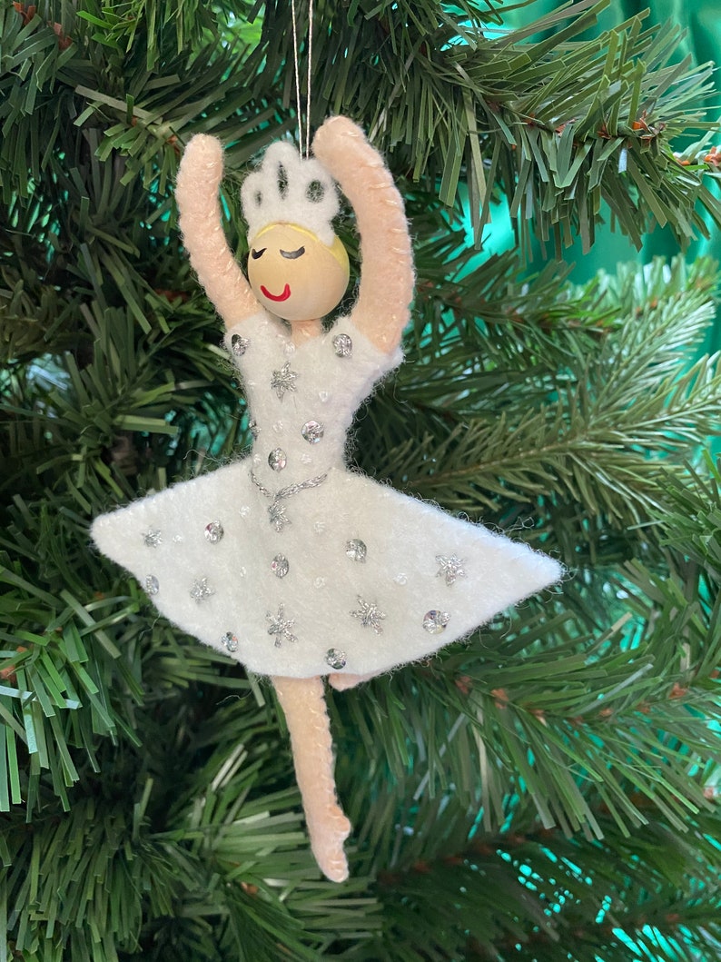 Snow Queen Wool Felt Ornament Pattern From Nutcracker Ballet Etsy