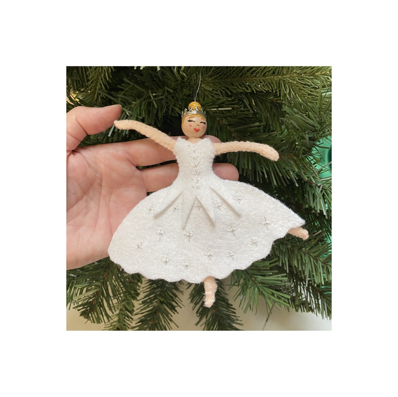 Snow Queen Wool Felt Ornament Pattern From Nutcracker Ballet Etsy
