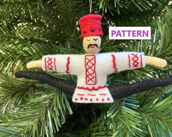 Russian Dancer Wool Felt Christmas Ornament Pattern