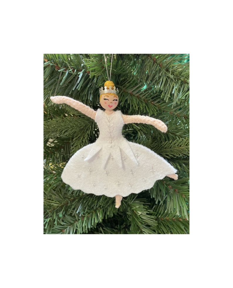 Snow Queen Wool Felt Ornament Pattern From Nutcracker Ballet Etsy