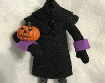 Felt Halloween Ornament Pattern Headless Horseman