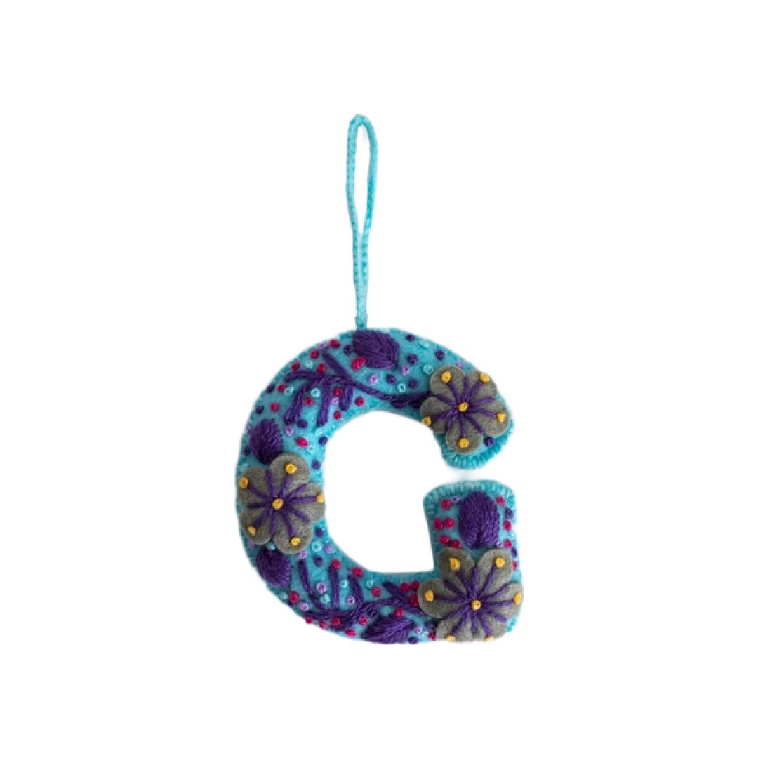 Felt Letter Christmas Ornament G Etsy