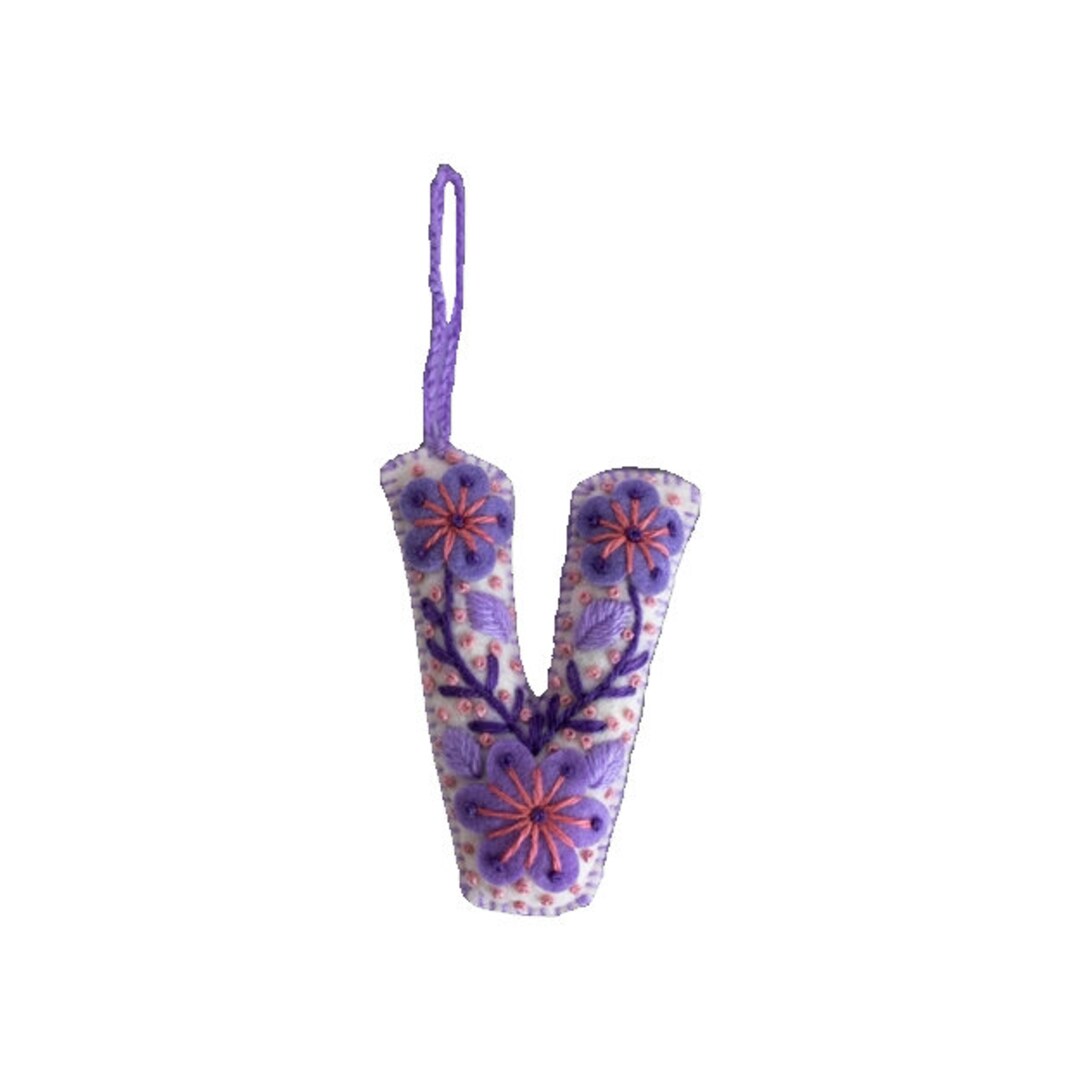 Felt Letter Christmas Ornament V Etsy