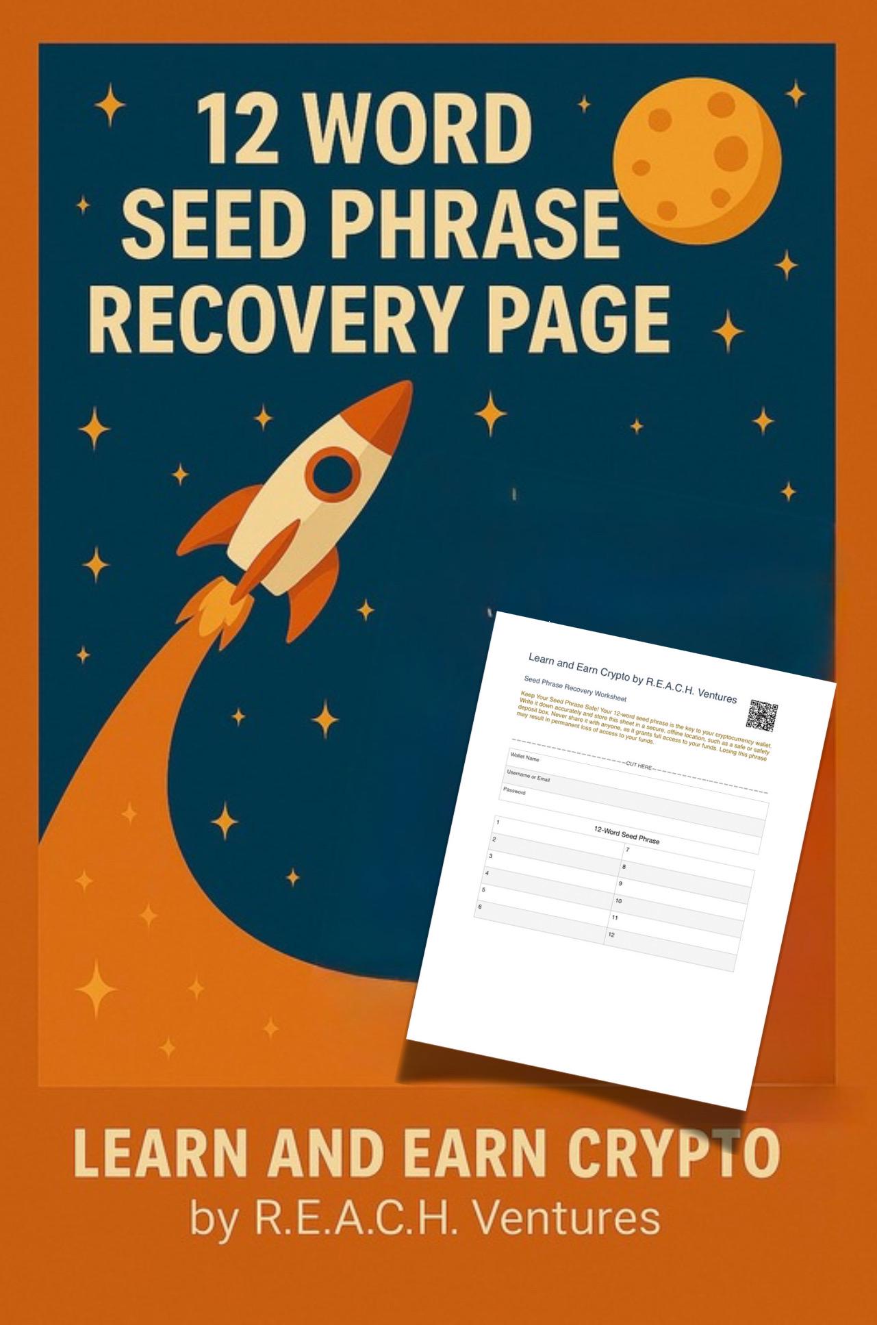 Crypto 12 Seed Phrase Recovery Page - Etsy