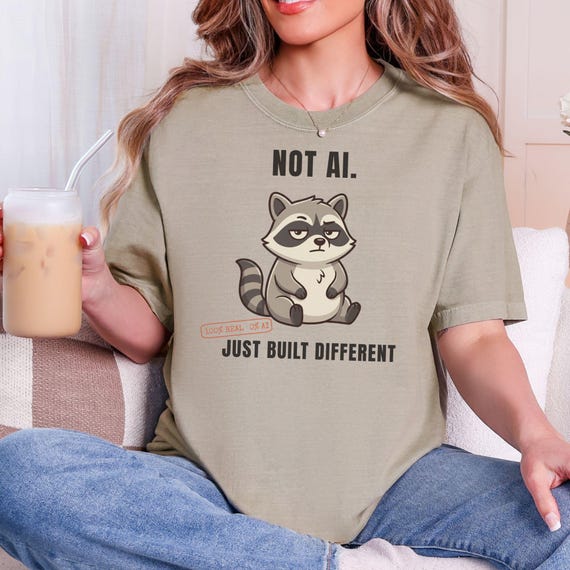 Jimothy Not AI Shirt Funny Raccoon Tee Trash Panda Just Built Different Seattle Raccoon Comfort Colors Viral Meme Feral Raccoon Gift