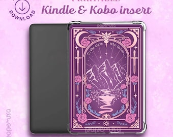 Kobo and Kindle Insert – Romantasy purple version | Printable fantasy bookish cover for e-readers | Digital download