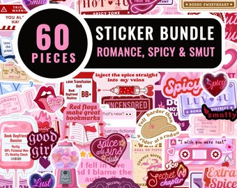 60 Spicy Romance BookTok Stickers, Smut Reader Journaling Decor (Digital Download)