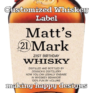 Make Your Mark - Custom Whiskey Label For Birthday, Retirement, Pregnancy Announcement, Bridesmaid/Groomsman Proposal & More