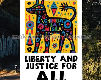 Affiche d'art militante, Chinga La Migra, panneau de protestation (téléchargement numérique)