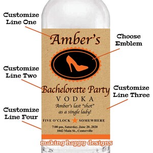 Personalized, Custom Vodka Label For Birthday, Retirement, Pregnancy Announcement, Bridesmaid/Groomsman Proposal & More image 9