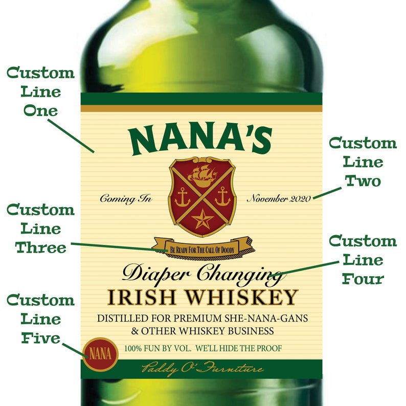 Funny Personalized Irish Whiskey Label YOU PRINT For Etsy