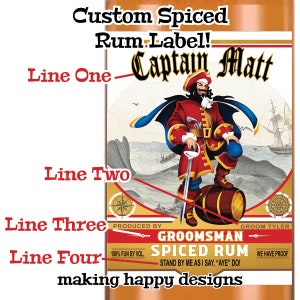 Spiced Rum Parody Label Personalized Gift For Birthday, Graduation, Retirement, Anniversary, Groomsman Proposal & More image 2