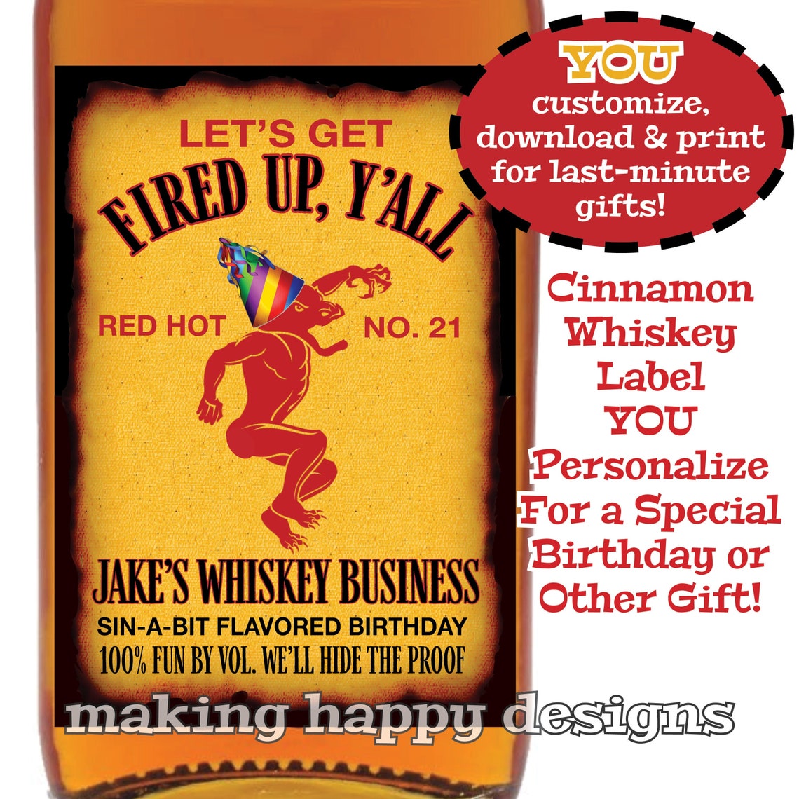 DIY Gold Tequila Parody Bottle Label for Birthday Graduation Etsy Sweden