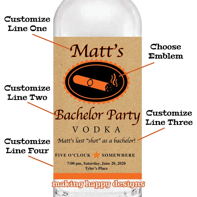 Personalized, Custom Vodka Label For Birthday, Retirement, Pregnancy Announcement, Bridesmaid/Groomsman Proposal & More image 8