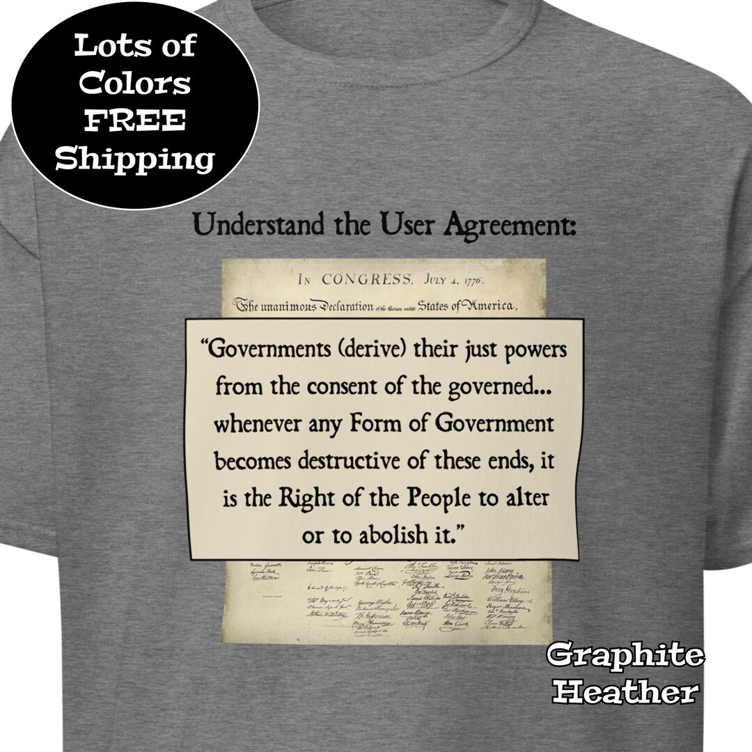 Write For Rights Merch Know Your Rights Declaration of Independence Right to Protest Unisex ...