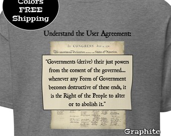 Know Your Rights Declaration of Independence Right to Protest Unisex Protest Activist Tee