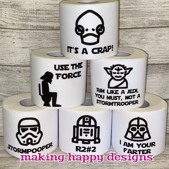 INSTANT DOWNLOAD Star Wars Fans Toilet Paper Wraps Fun Gag, White Elephant,  Father's Day, Birthday, Christmas, Housewarming, Gift 