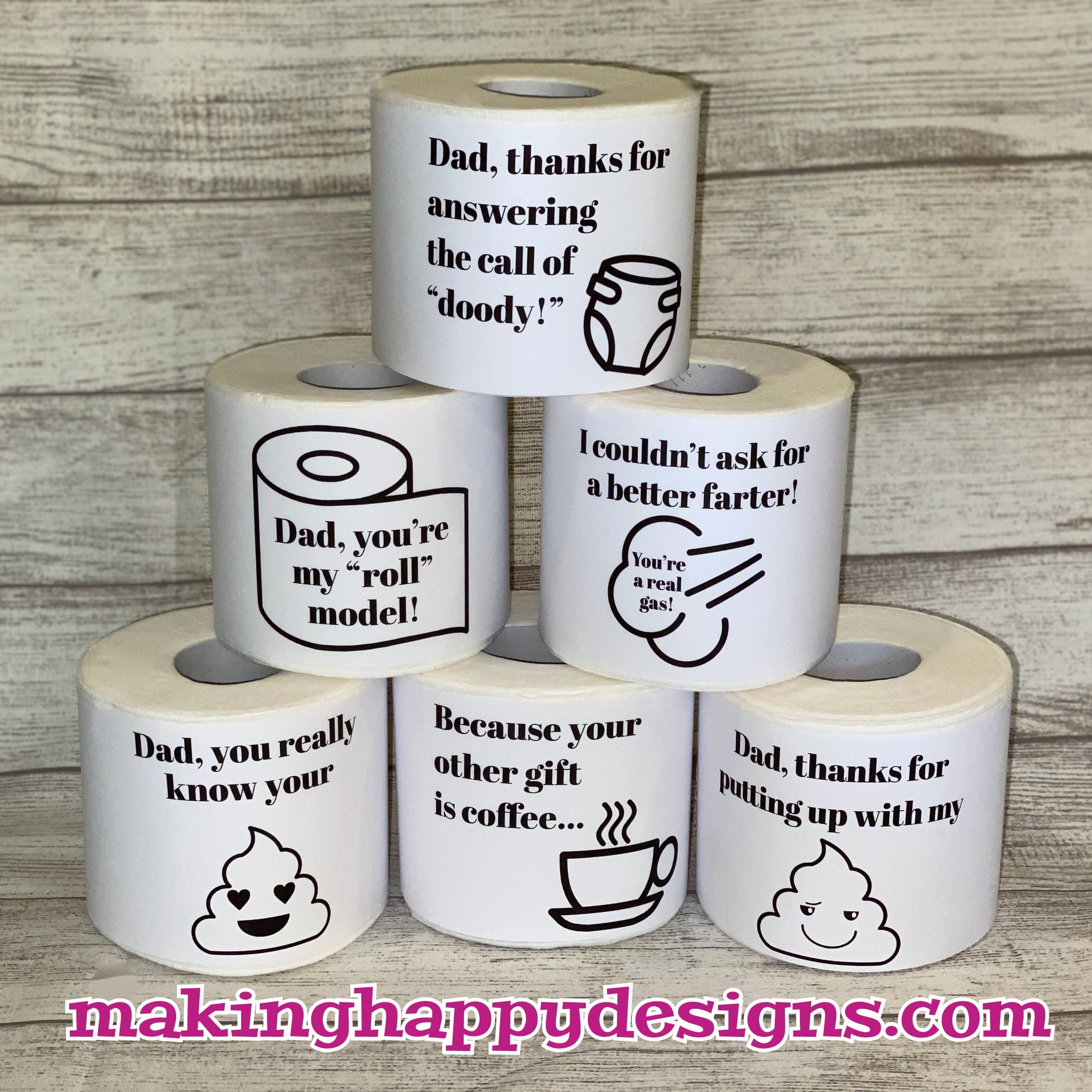 Large Gag Toilet Paper Roll - Happy Birthday Printed Joke Toilet Paper