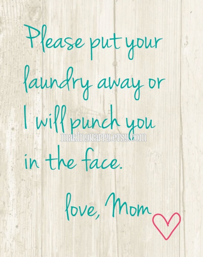 Please Put Your Laundry Away Humorous 8 X 10 Or 5 X 7 Art Etsy