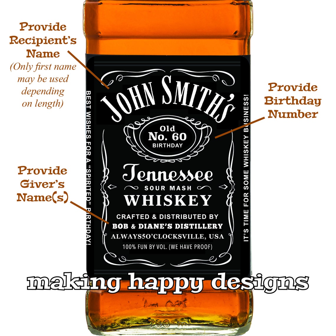 Jameson Inspired Personalized Label YOU PRINT For Groomsman | Etsy
