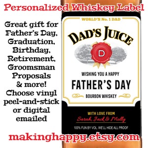 Personalized Kentucky Straight Whiskey Parody Label For Father&#39;s Day, Birthday, Graduation, Retirement, Groomsman Proposal, More!