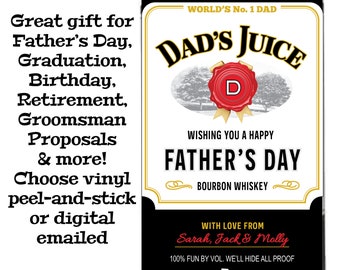 Personalized Kentucky Straight Whiskey Parody Label For Father's Day, Birthday, Graduation, Retirement, Groomsman Proposal, More!