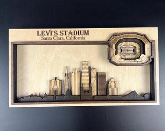 Decorazione in legno 3D del Levi's Stadium / Skyline di San Francisco