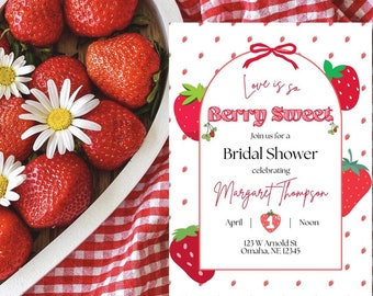 Liebe ist so Beere Sweet Brautparty, Beere in Liebe Brautparty, digitale Einladungsdateien